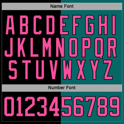 Custom Black Pink-Teal Split Fashion Hockey Lace Neck Jersey