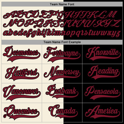 Custom Black Crimson-Cream Split Fashion Hockey Lace Neck Jersey