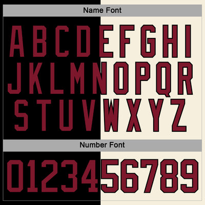 Custom Black Crimson-Cream Split Fashion Hockey Lace Neck Jersey