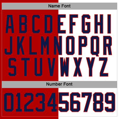 Custom Red Navy-White Split Fashion Hockey Lace Neck Jersey