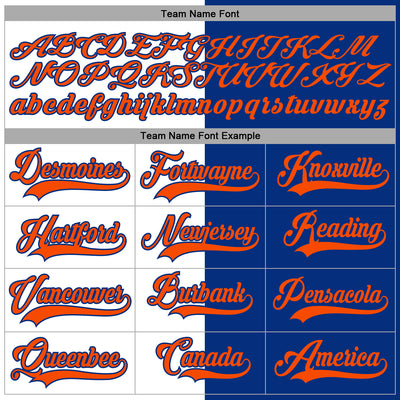 Custom Royal Orange-White Split Fashion Hockey Lace Neck Jersey