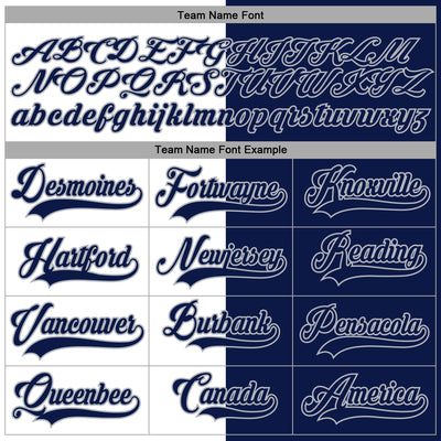 Custom Navy Gray-White Split Fashion Hockey Lace Neck Jersey