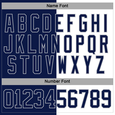 Custom Navy Gray-White Split Fashion Hockey Lace Neck Jersey