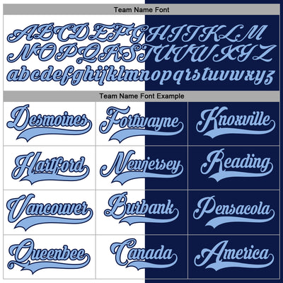 Custom Navy Light Blue-White Split Fashion Hockey Lace Neck Jersey