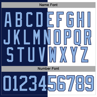 Custom Navy Light Blue-White Split Fashion Hockey Lace Neck Jersey