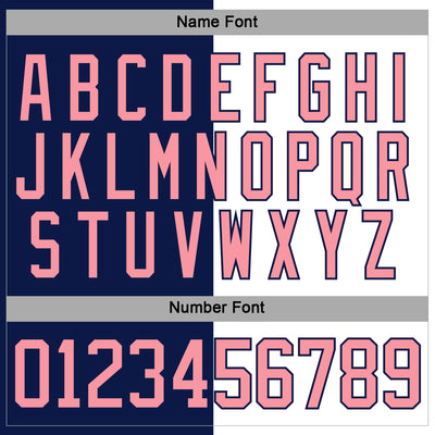 Custom Navy Medium Pink-White Split Fashion Hockey Lace Neck Jersey