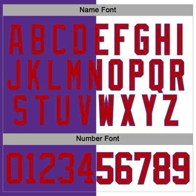 Custom Purple Red-White Split Fashion Hockey Lace Neck Jersey