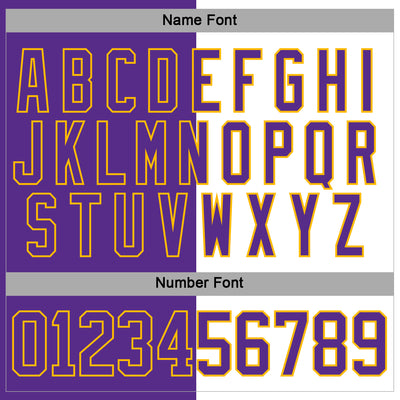 Custom Purple Gold-White Split Fashion Hockey Lace Neck Jersey