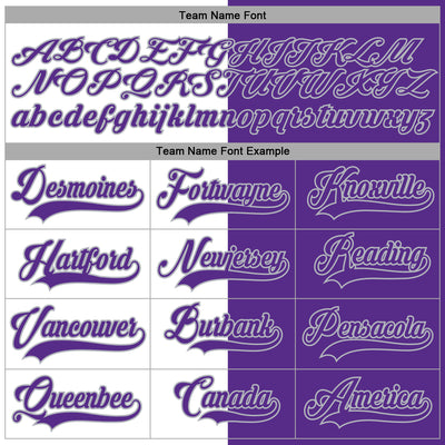 Custom Purple Gray-White Split Fashion Hockey Lace Neck Jersey