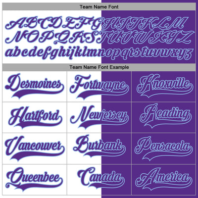 Custom Purple Light Blue-White Split Fashion Hockey Lace Neck Jersey