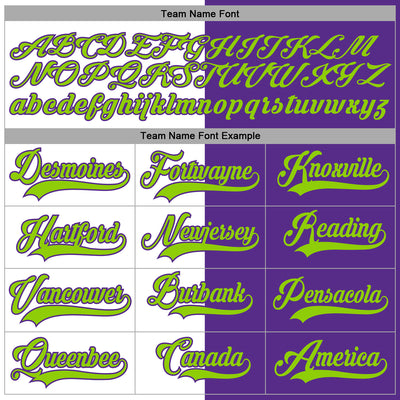 Custom Purple Neon Green-White Split Fashion Hockey Lace Neck Jersey