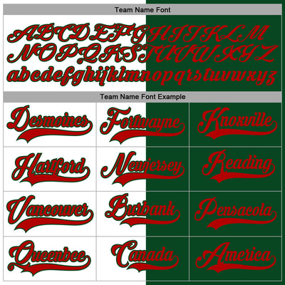 Custom Green Red-White Split Fashion Hockey Lace Neck Jersey