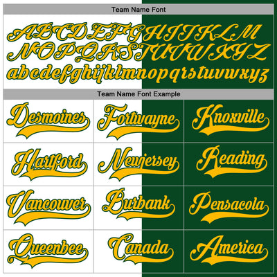 Custom Green Gold-White Split Fashion Hockey Lace Neck Jersey