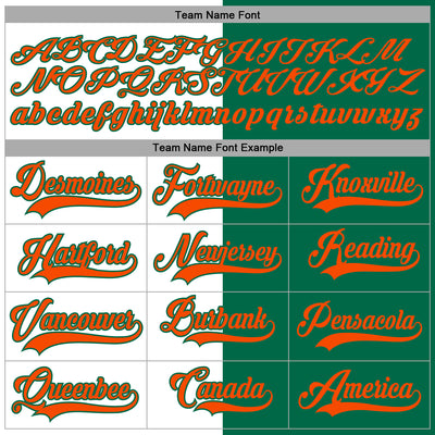 Custom Kelly Green Orange-White Split Fashion Hockey Lace Neck Jersey