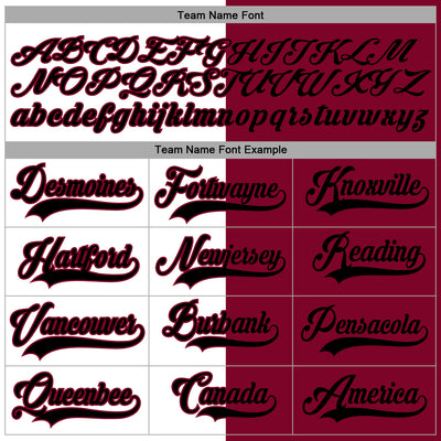 Custom Maroon Black-White Split Fashion Hockey Lace Neck Jersey