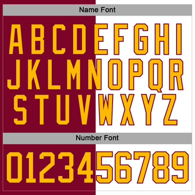 Custom Maroon Gold-White Split Fashion Hockey Lace Neck Jersey