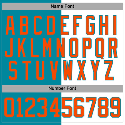 Custom Teal Orange-White Split Fashion Hockey Lace Neck Jersey