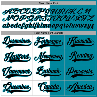 Custom Teal Black-White Split Fashion Hockey Lace Neck Jersey