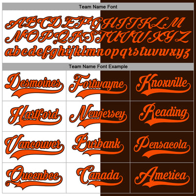 Custom Brown Orange-White Split Fashion Hockey Lace Neck Jersey