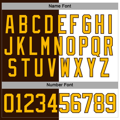 Custom Brown Gold-White Split Fashion Hockey Lace Neck Jersey