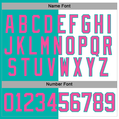 Custom Aqua Pink-White Split Fashion Hockey Lace Neck Jersey