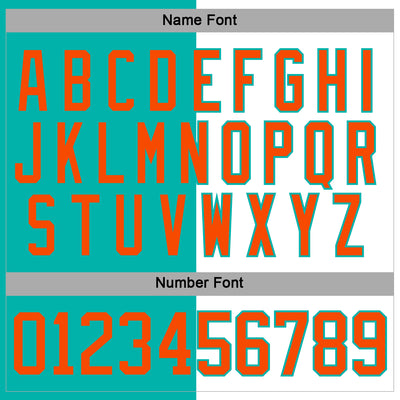 Custom Aqua Orange-White Split Fashion Hockey Lace Neck Jersey