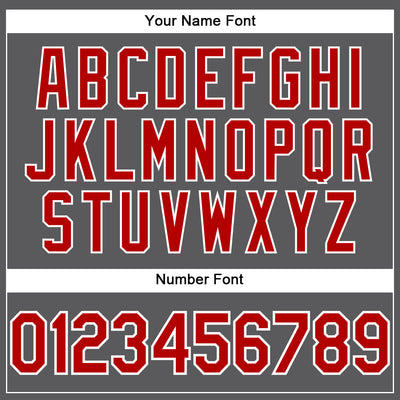 Custom Steel Gray Red-White Performance T-Shirt