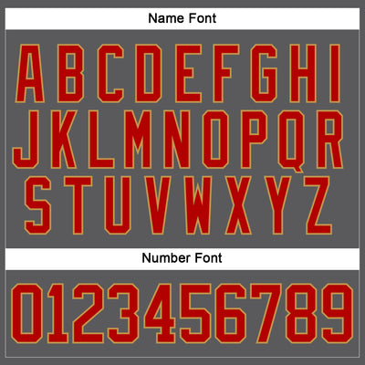 Custom Steel Gray Red-Old Gold Hockey Lace Neck Jersey