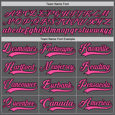 Custom Steel Gray Pink-Black Hockey Lace Neck Jersey