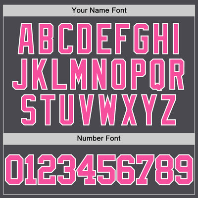 Custom Steel Gray Pink-White Authentic Basketball Jersey