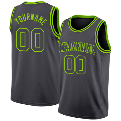 Custom Steel Gray Neon Green Authentic Basketball Jersey