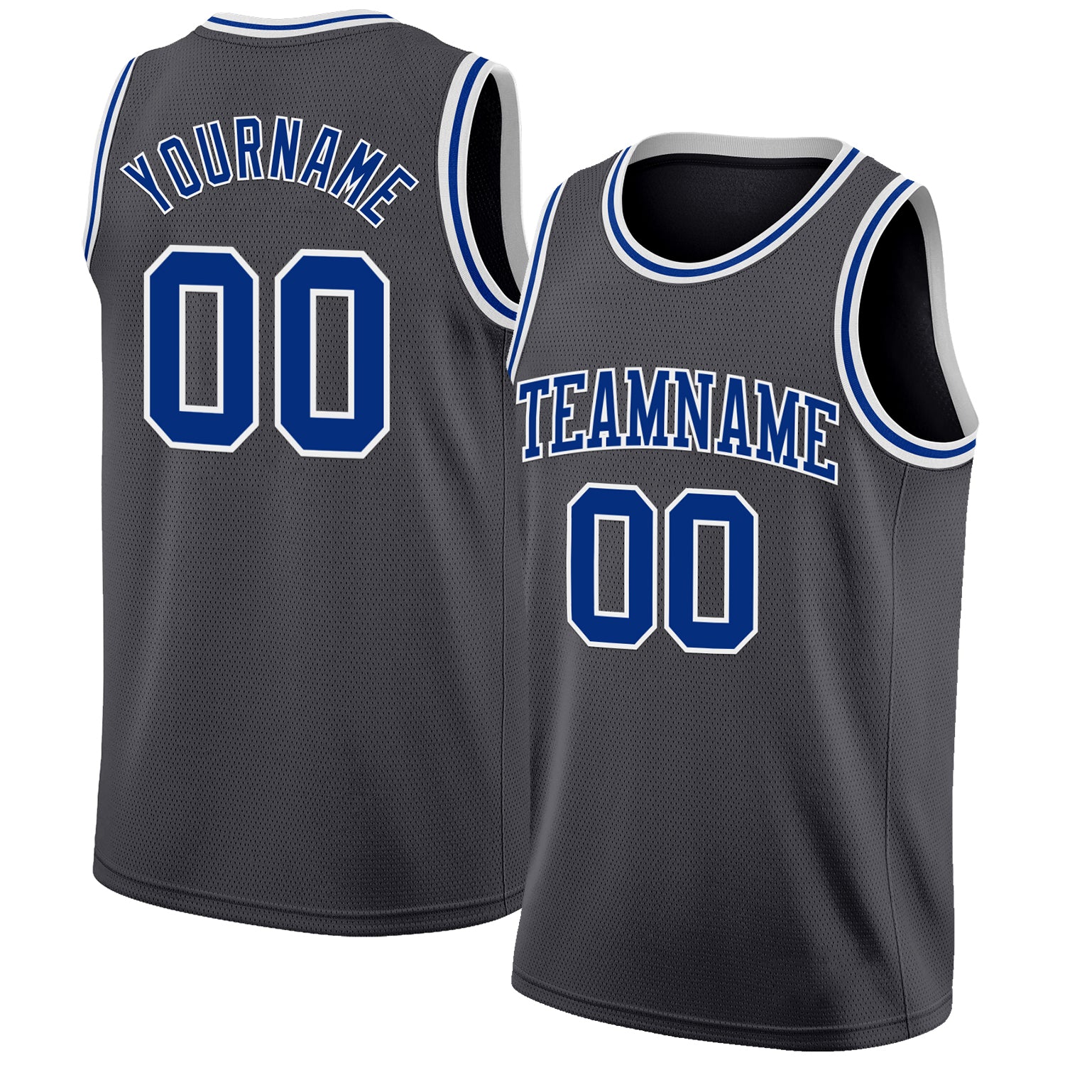Custom Steel Gray Royal-White Authentic Basketball Jersey