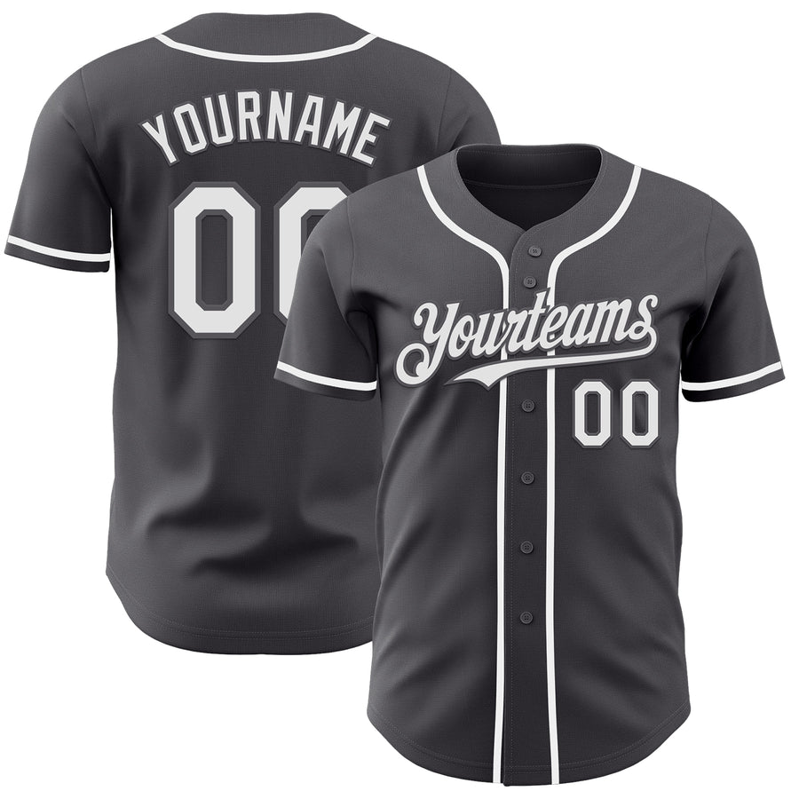 Custom Steel Gray White Authentic Baseball Jersey