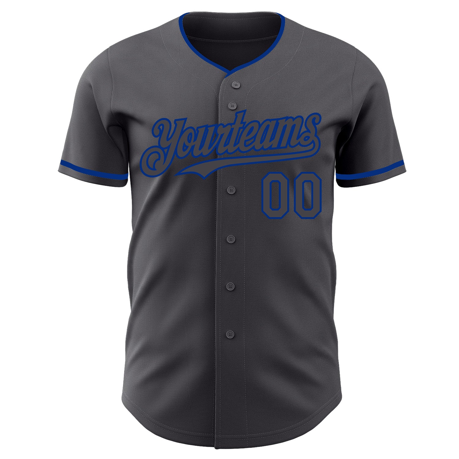 Custom Steel Gray Royal Authentic Baseball Jersey