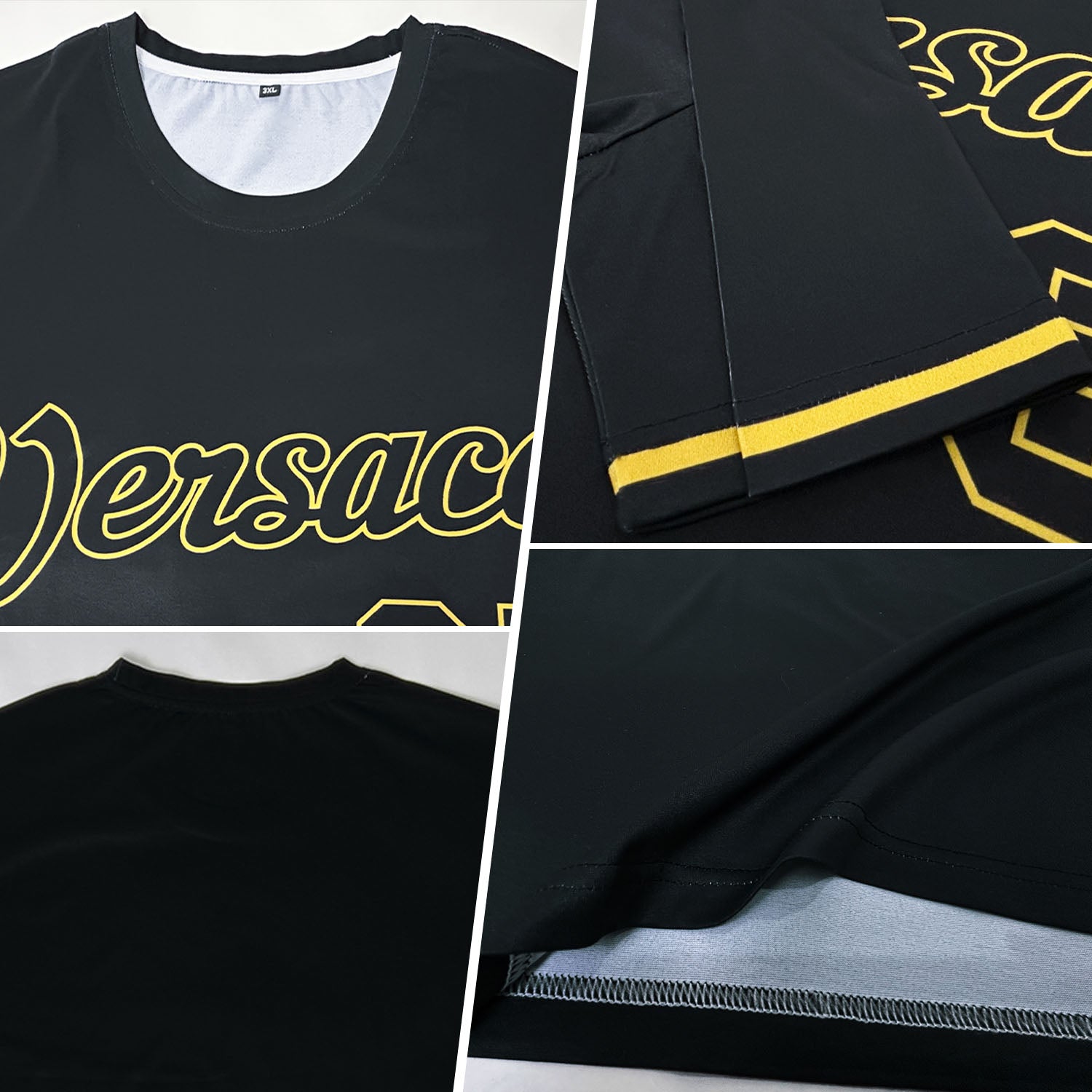 Custom Black Black-Old Gold Performance T-Shirt