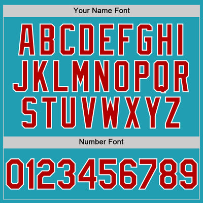 Custom Teal Red-White Mesh Authentic Throwback Baseball Jersey