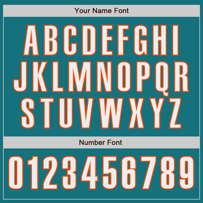 Custom Teal White-Orange Authentic Baseball Jersey