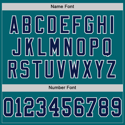 Custom Teal Navy-White Mesh Authentic Throwback Football Jersey