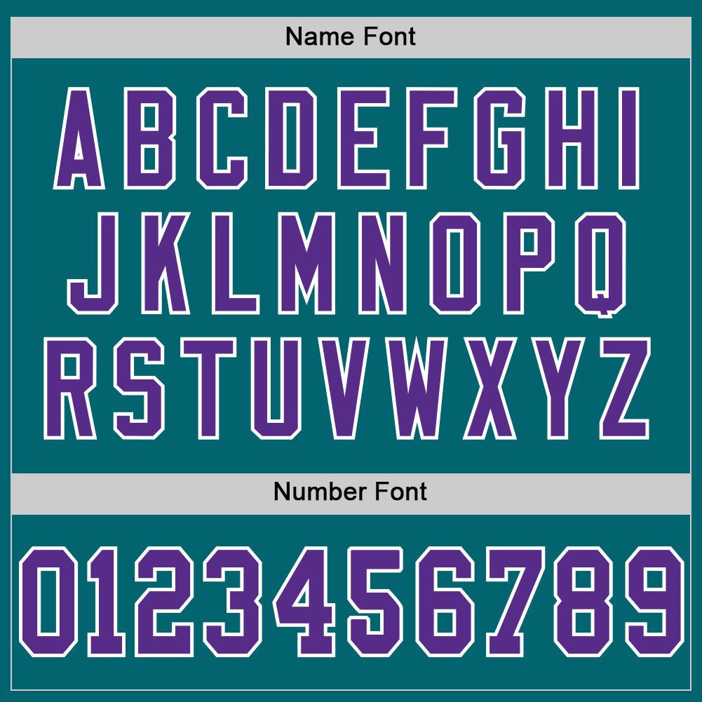 Custom Teal Purple-White Mesh Authentic Throwback Football Jersey