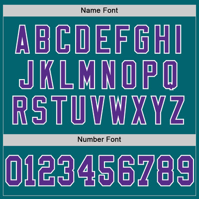 Custom Teal Purple-White Mesh Authentic Throwback Football Jersey