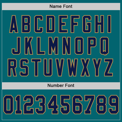 Custom Teal Navy-Old Gold Mesh Authentic Throwback Football Jersey