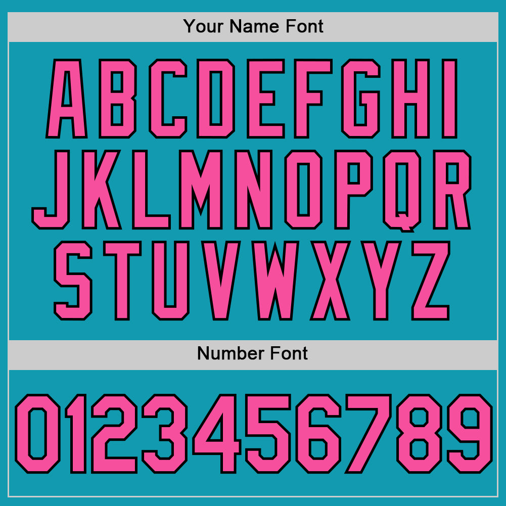 Custom Teal Pink-Black Authentic Throwback Baseball Jersey