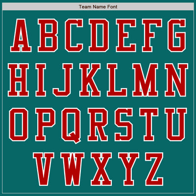 Custom Teal Red-White Authentic Baseball Jersey