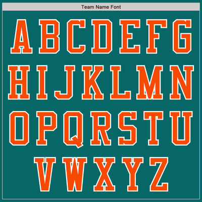 Custom Teal Orange-White Authentic Baseball Jersey