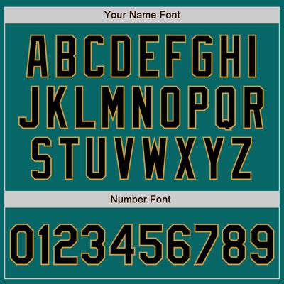 Custom Teal Black-Old Gold Authentic Baseball Jersey