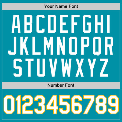 Custom Teal White-Gold Authentic Throwback Basketball Jersey