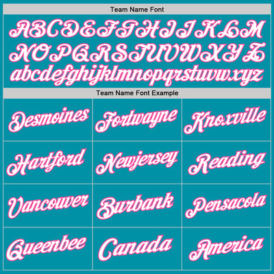 Custom Teal White-Pink Authentic Throwback Basketball Jersey