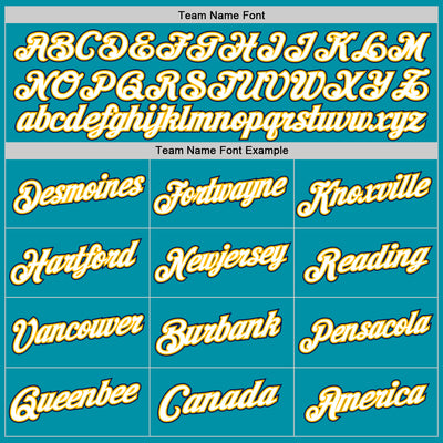 Custom Teal Gold-Navy Authentic Throwback Basketball Jersey