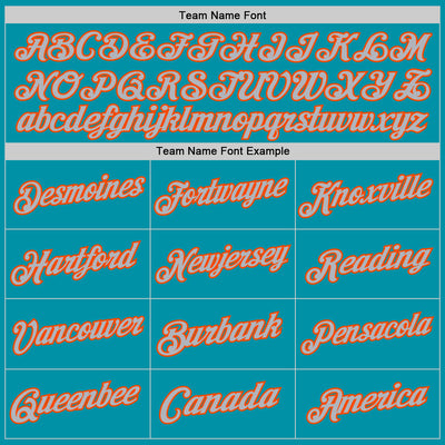 Custom Teal Orange-Gray Authentic Throwback Basketball Jersey