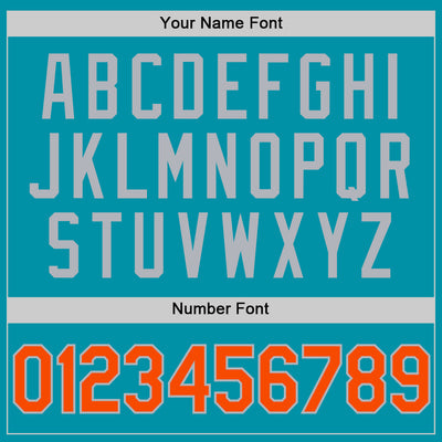 Custom Teal Orange-Gray Authentic Throwback Basketball Jersey